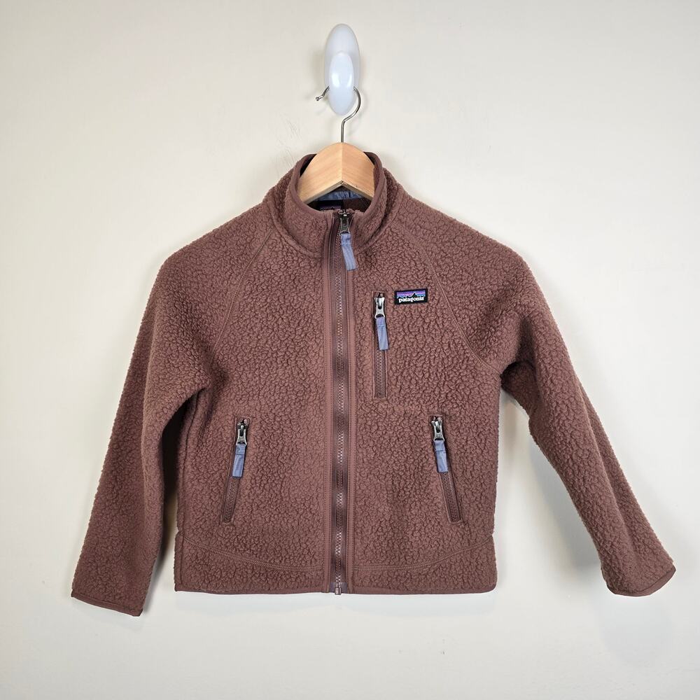 Patagonia Kids Retro Pile Fleece Jacket Size XS/5-6 Dulse Mauve 65411 Coat